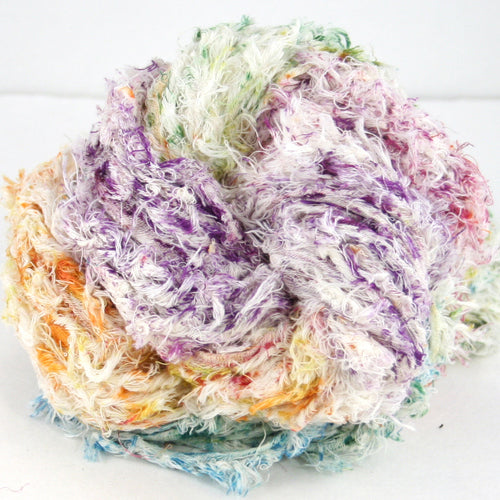 close up of furry yarn