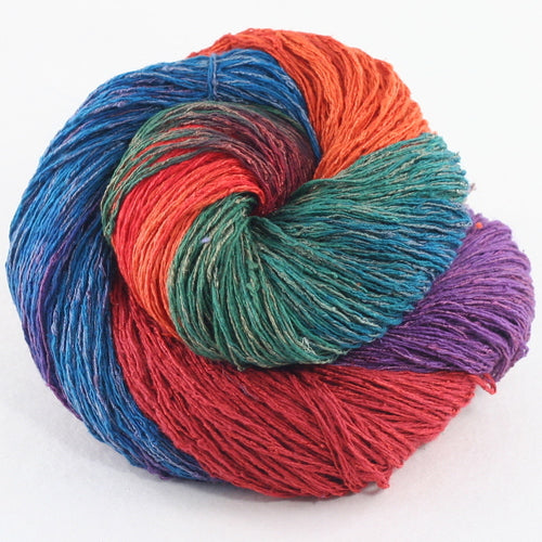 close up of yarn skein