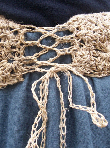 hemp yarn over a shirt