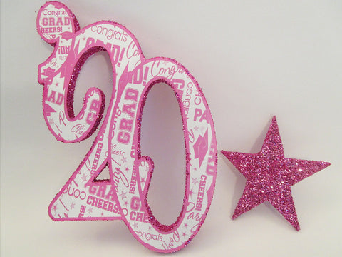 20' pink graduation cutout
