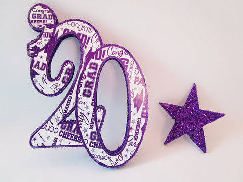 20' purple graduation cutout