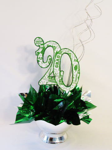 20' green and white graduation centerpiece