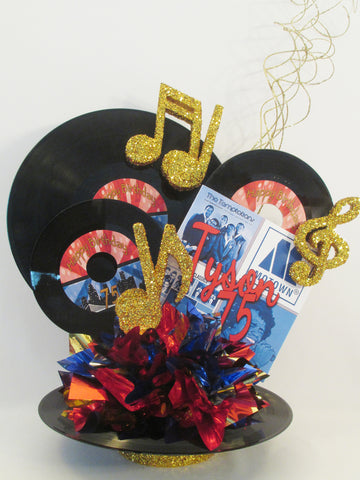 75th Motown themed Birthday Centerpiece - Designs by Ginny