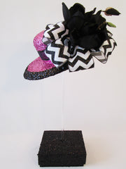 Pink brim hat centerpiece - Designs by Ginny