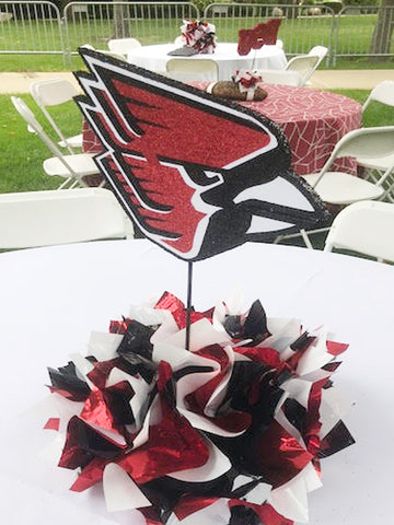 Ball State Cardianl Centerpiece - Designs by Ginny