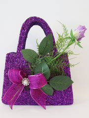 Purple Purse centerpiece - Designs by Ginny