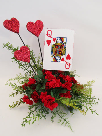 casino Queen playing card centerpiece - Designs by Ginny