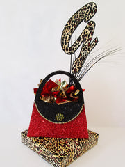 black and red leopard centerpiece - Designs by Ginny