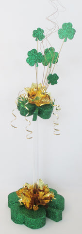 Irish themed tall shamrock centerpiece - Designs by Ginny
