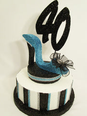 Birthday Centerpiece with high heel shoe - designs by ginny
