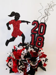 female soccer player graduation centerpiece - Designs by Ginny