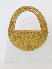 white and gold purse - Designs by Ginny