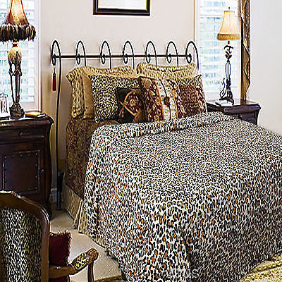 Faux Fur Leopard Quilt Cover Set White Orange Black Soft