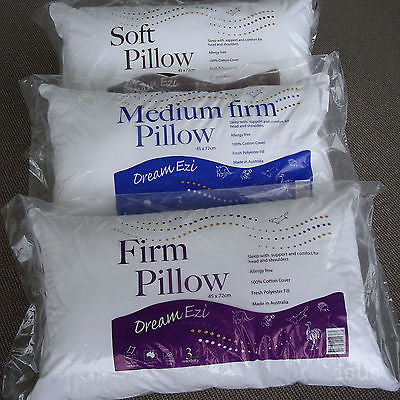 Allergy Free Pillow - Soft , Medium or Firm - Made in Australia