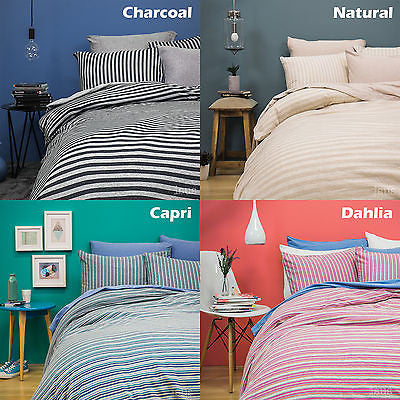 Bedt Stripe Quilt Doona Duvet Cover Set Tshirt Material 100