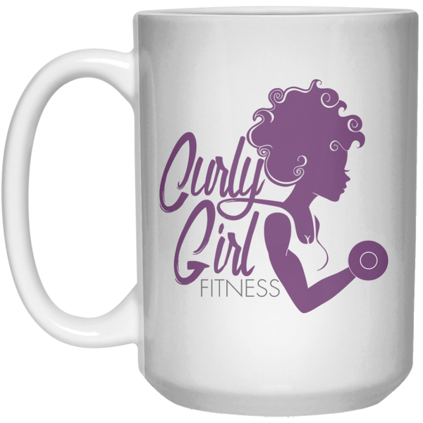 Fun and Fitness Ceramic Coffee Mug - 15oz Curly Girl Fitness