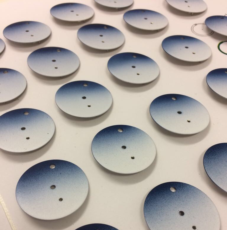 Airbrushed dials for the Promise of Happiness tiger watch