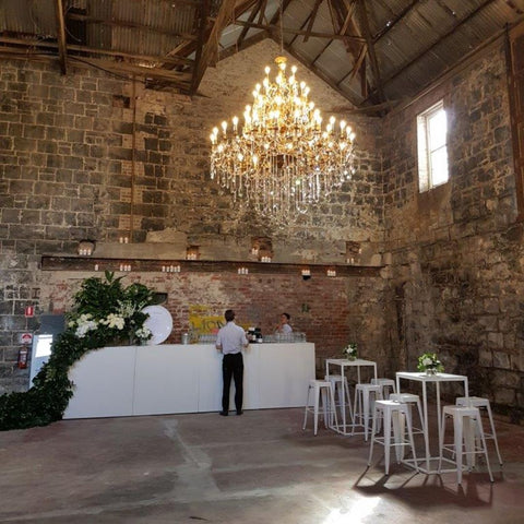 Our Queen Isabella Chandelier on Hire at The Old Paper Mills, Geelong