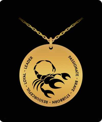 Scorpio Pendant Necklace - 18k Gold plated - Laser-engraved - The VIP Emporium