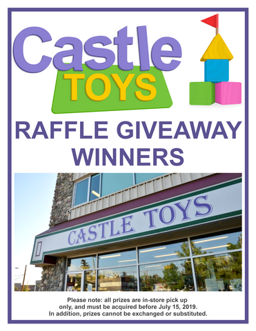 Castle Toys Raffle Giveaway Winners Poster
