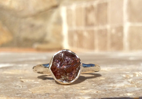 Raw Garnet Ring