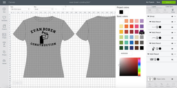 Using the templates, you can customize them to match your desired shirt