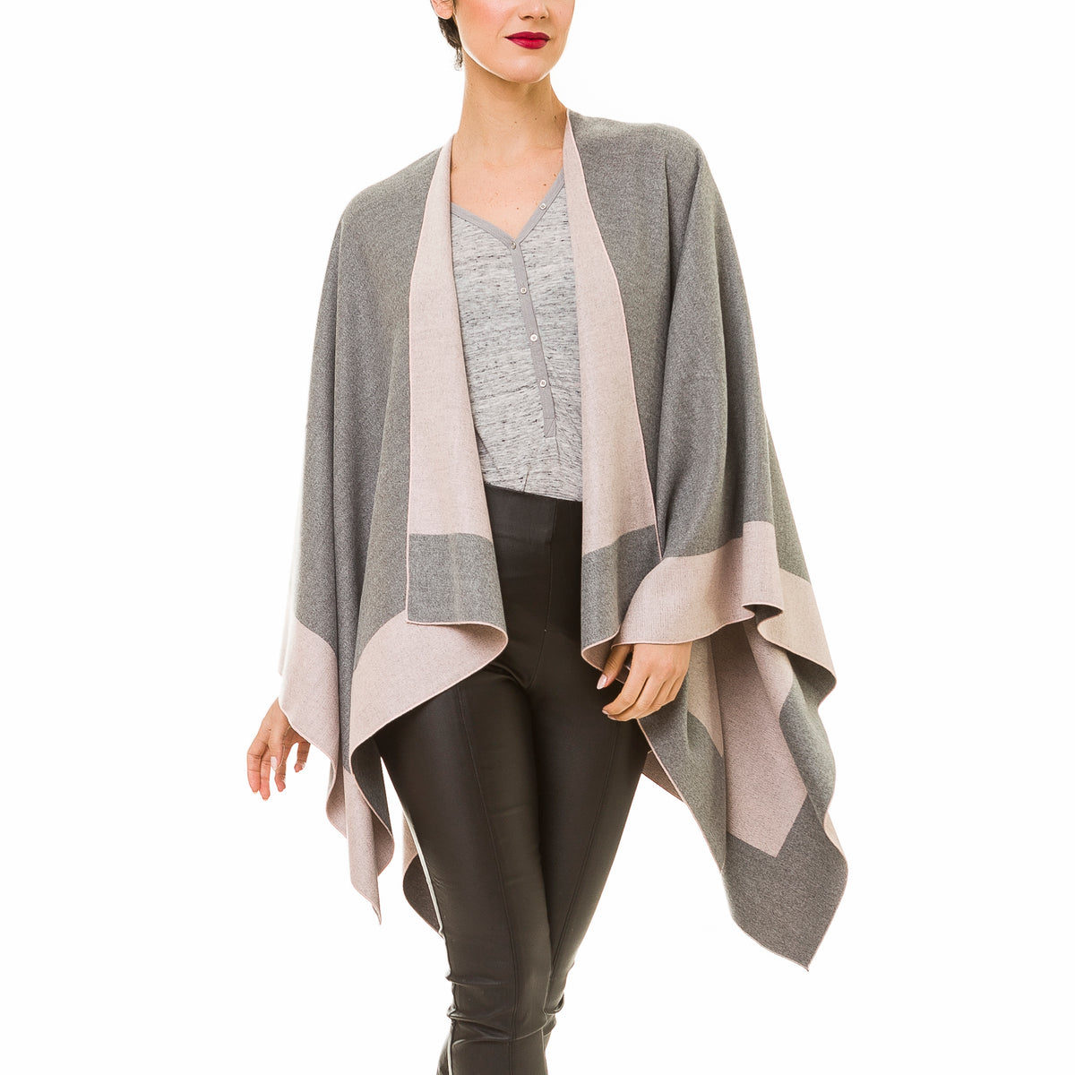 Cardigan Poncho (Gray Pink) – Melifluos