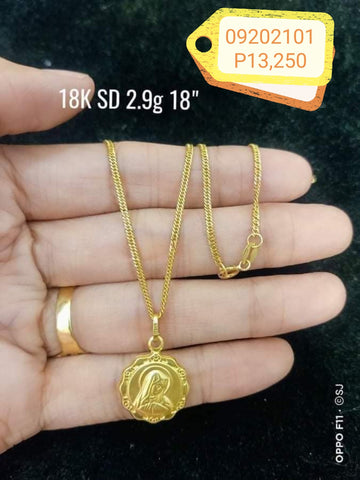 18k Real Gold Necklace Mary Sept #2 2021