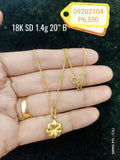 18K Real Gold flower pendant Necklace sept#05 2021