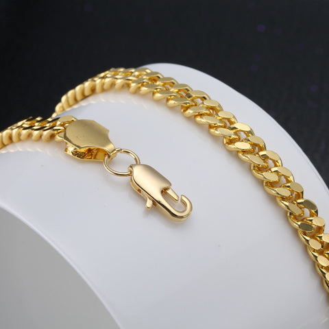 18K -50cm Gold-plated 6mm Cuban-link Necklace - Fashionista Jewelry, 18K -50cm Gold-plated 6mm Cuban-link Necklace - Fashion Accessories, Fashionista - Fashionista.asia