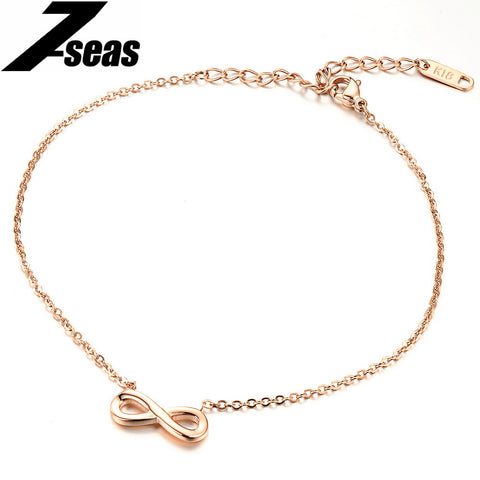 Eternal Rose Gold 316L Stainless Steel Chain Anklet - Fashionista Jewelry, Eternal Rose Gold 316L Stainless Steel Chain Anklet - Fashion Accessories, Fashionista - Fashionista.asia