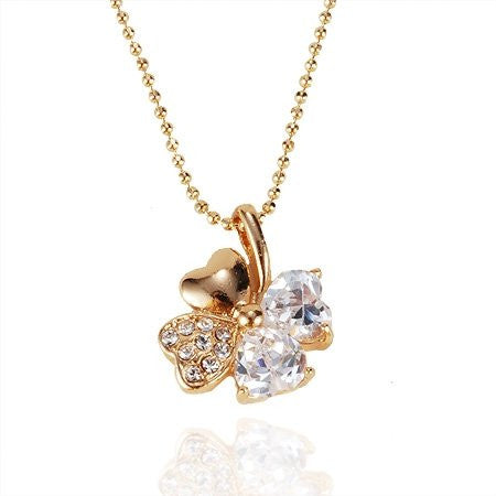 GF-18k Yellow Gold Filled Flower Pendant Necklace