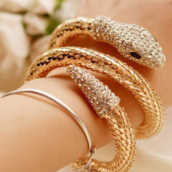 Bracelet - Gold Snake Bangle Bracelet - Fashionista Jewelry, Bracelet - Gold Snake Bangle Bracelet - Fashion Accessories, Fashionista - Fashionista.asia