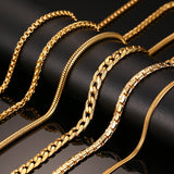 Silver&Gold-plated Snake Chain Necklace - Fashionista Jewelry, Silver&Gold-plated Snake Chain Necklace - Fashion Accessories, Fashionista - Fashionista.asia