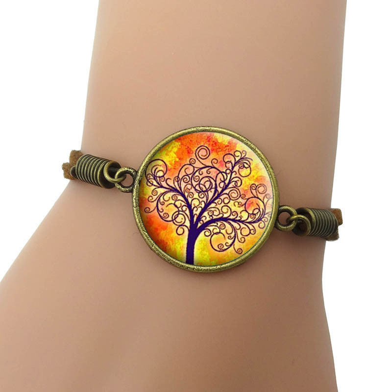 Vintage tree of life Charm Bracelet Fashion Glass