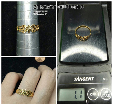18k Real Gold SD Flower Ring