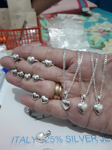 925 Italy Silver set Heart necklace btch7