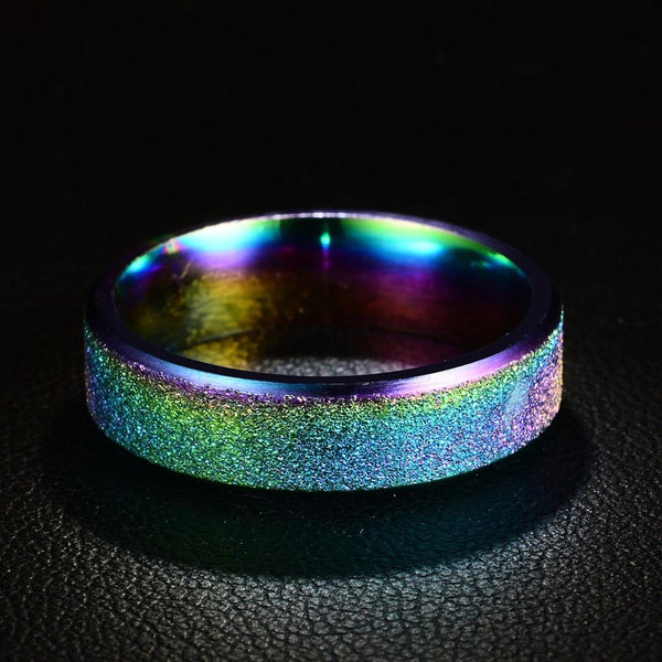 FREE Rainbow Titanium Style Dusted Finish Ring - Kay&P