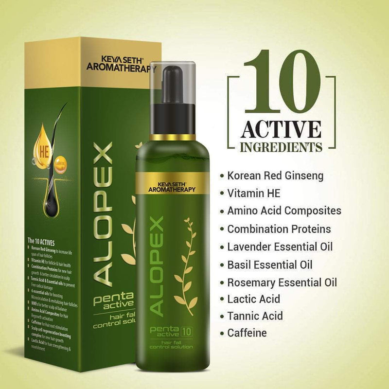 Alopex Penta Active 10 Acute Hair Fall Control & Hair Growth – Keya Seth  Aromatherapy