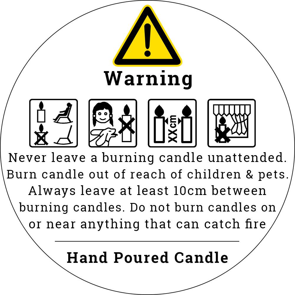 Candle Warning Label 35mm Round Your Crafts