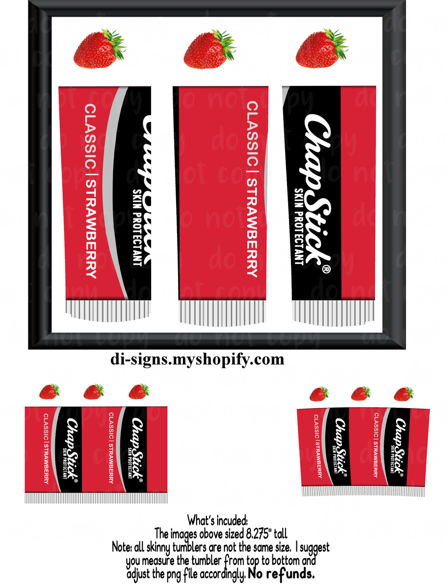 Download Chapstick Strawberry Digital Image For Skinny Tumblers Sublimation Digital Di Signs 3D SVG Files Ideas | SVG, Paper Crafts, SVG File