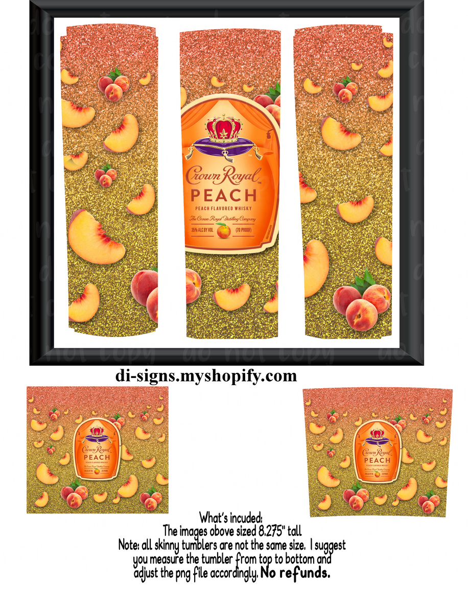 C R Peach Glitter Digital Image For Skinny Tumblers Sublimation Digital Di Signs