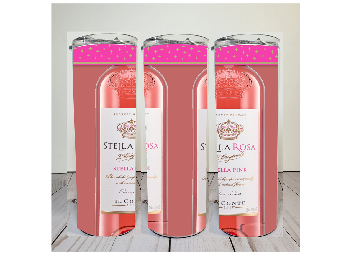 Stella Rosa Pink digital image for skinny tumblers sublimation