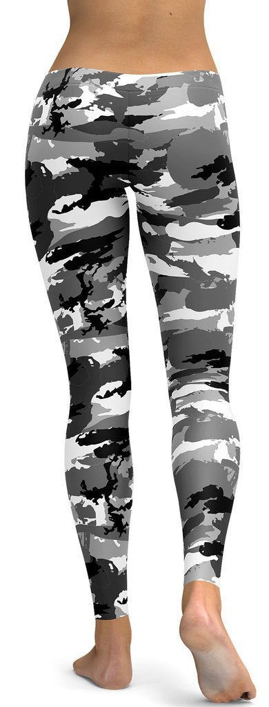 womens black and white camo pants