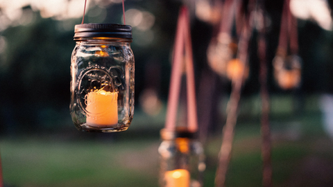 Example of Upcycling Glass Mason Jars