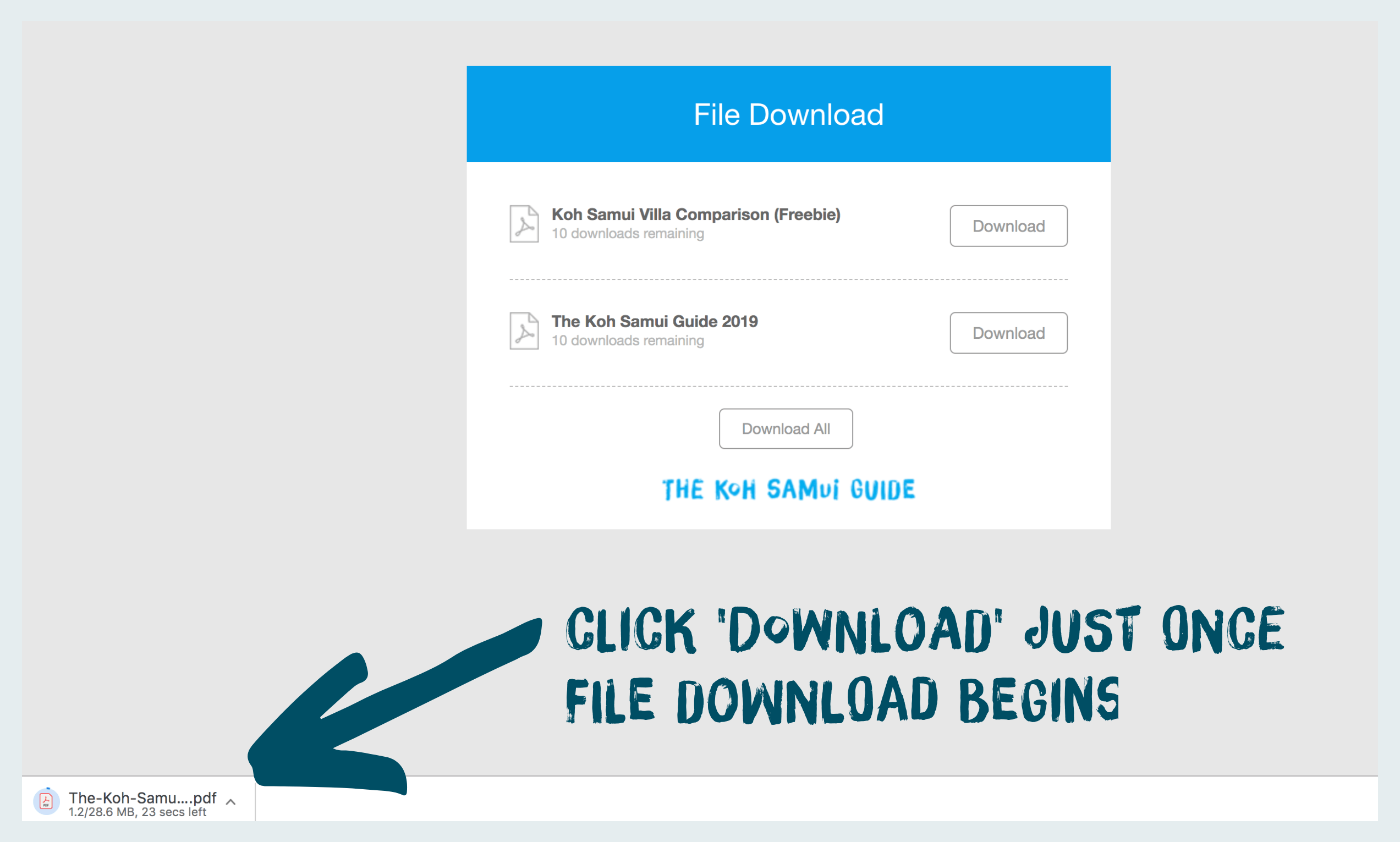 How to download The Koh Samui Guide to your desktop or laptop computer: Step two