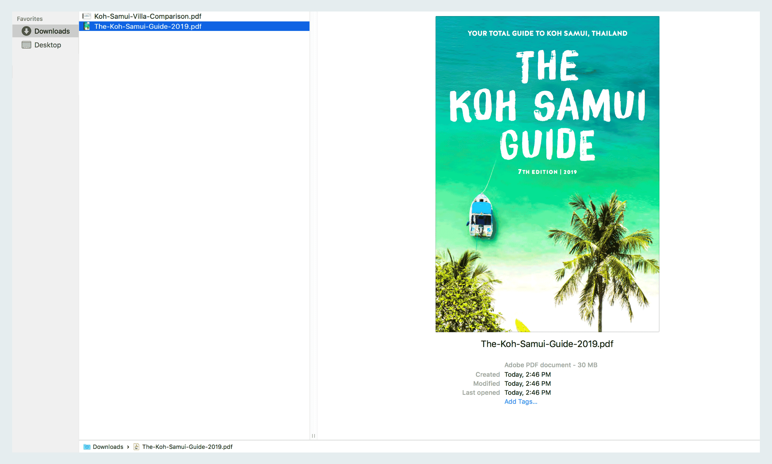 How to download The Koh Samui Guide to your desktop or laptop computer: Step five