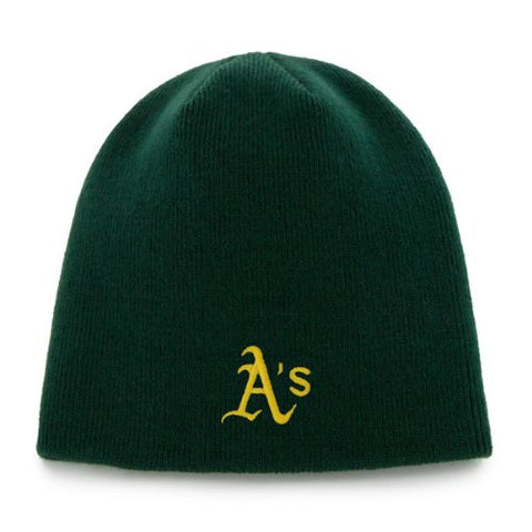 Oakland Athletics A's Green Skull Cap - MLB TE Cuffless Beanie Knit Hat