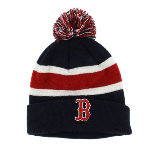 Boston Red Sox Navy "Breakaway" Beanie Hat with Pom - MLB Cuffed Winter Knit Toque Cap