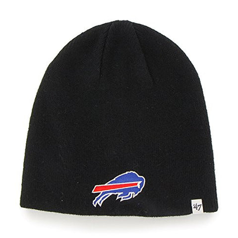 Buffalo Bills Black Skull Cap - NFL Cuffless Winter Knit Toque Beanie Hat
